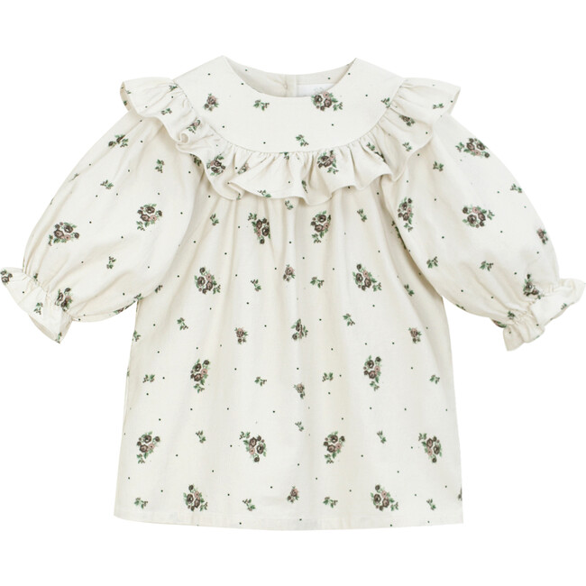 Emma LS Dress Baby, Cream Flower