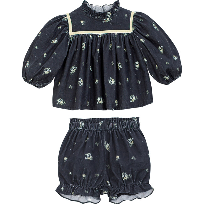 Ayame Set, Black Flower - Mixed Apparel Set - 1