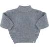 Speckle Knit Grandpa Knitted Pullover, Ocean - Sweaters - 1 - thumbnail