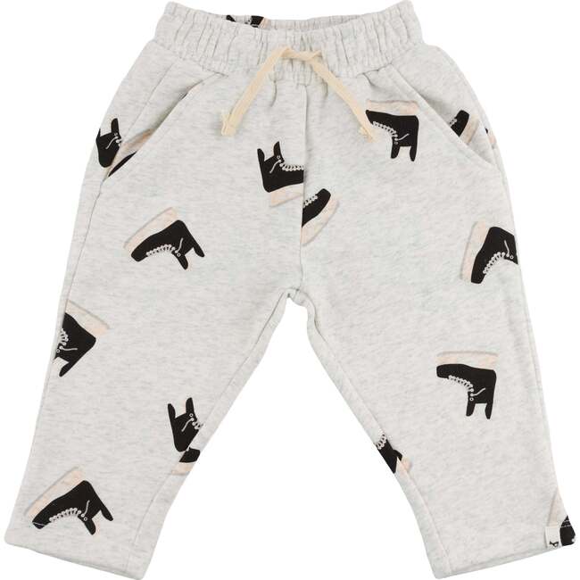 Hockey Skate Print Pocket Jogger, Heather Gray