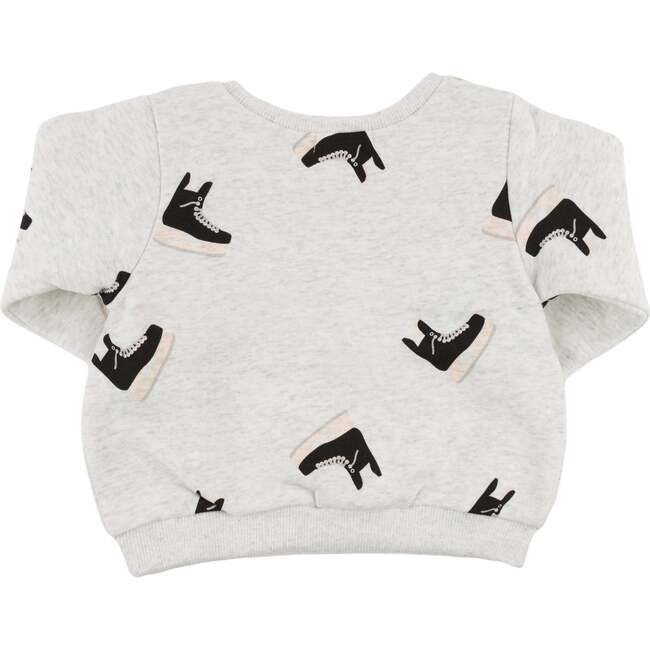 Hockey Skate Print Brooklyn Boxy, Heather Gray - Sweatshirts - 2