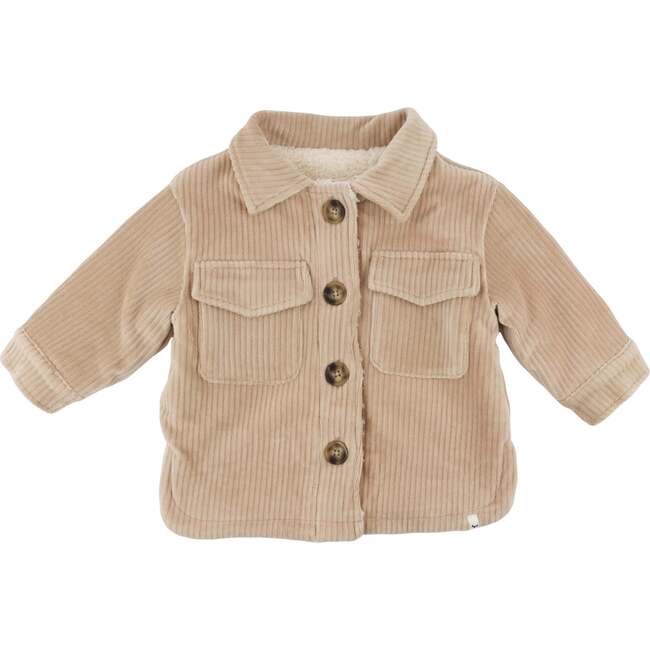 Corduroy with Snowdrift Shacket, Sand - Jackets - 1