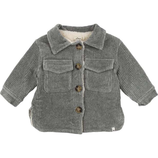 Corduroy with Snowdrift Shacket, Heather Gray - Jackets - 1