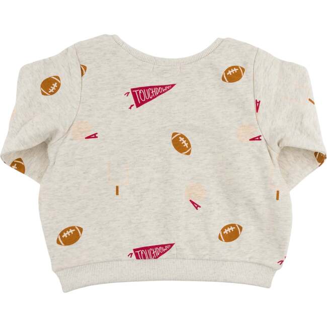 Football Print Brooklyn Boxy, Oatmeal Heather - Sweatshirts - 2