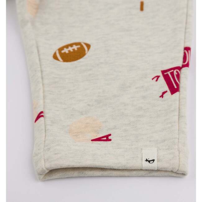 Football Print Pocket Jogger, Oatmeal Heather - Sweatpants - 4