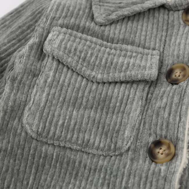 Corduroy with Snowdrift Shacket, Heather Gray - Jackets - 4