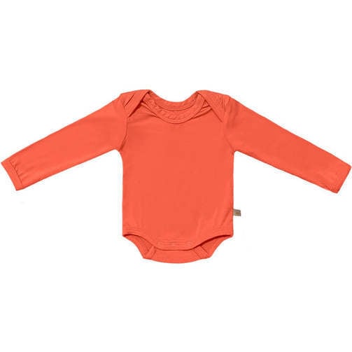 Solid Long Sleeve Bamboo Bodysuit, Pumpkin