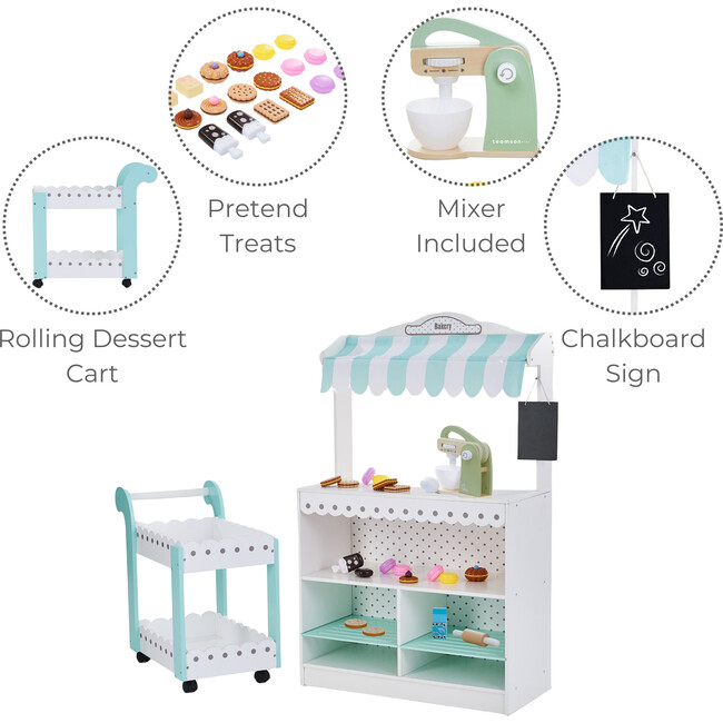 Bundle My Dream Bakery Stand, Pastry Cart & 10 pcs Wooden Mixer  - Play Kitchens - 7