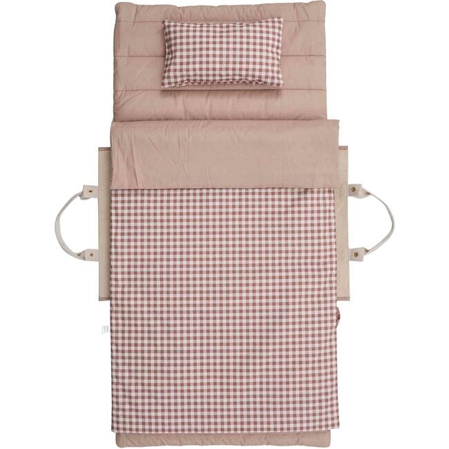 Brown Gingham Portable Bedding Set