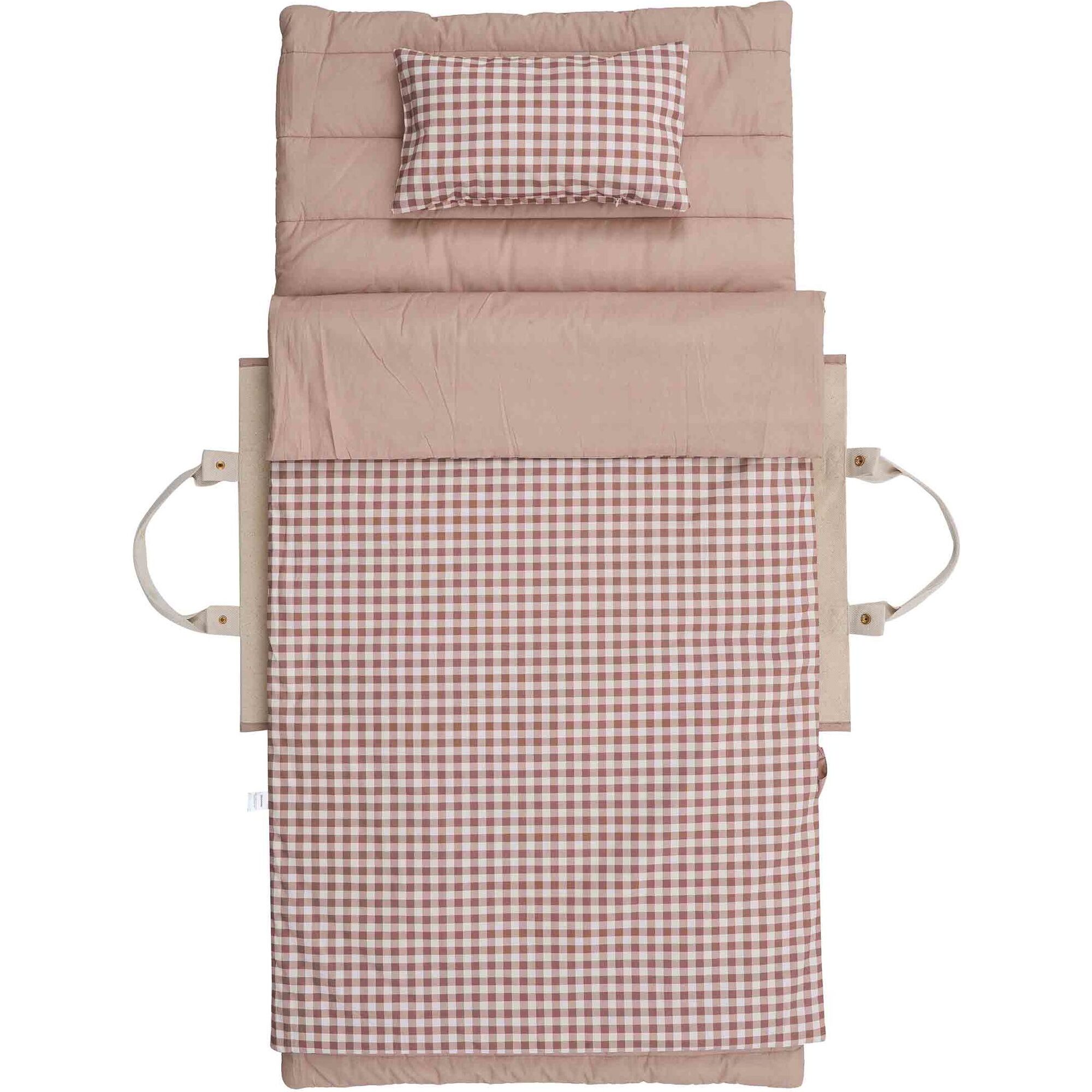 Brown Gingham Portable Bedding Set - Nap Mats - 1
