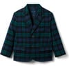 The Tartan Lapel Collar Blazer, Green & Blue - Blazers & Sport Coats - 1 - thumbnail