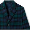 The Tartan Lapel Collar Blazer, Green & Blue - Blazers & Sport Coats - 2