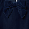 The Velvet Plush Contrast Organza Flutter Sleeve Bow Front A-Line Dress, Dark Blue - Dresses - 2