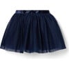 The Pleated Dot Satin Ribbon Pull-On Tulle Skirt, Dark Blue - Skirts - 1 - thumbnail