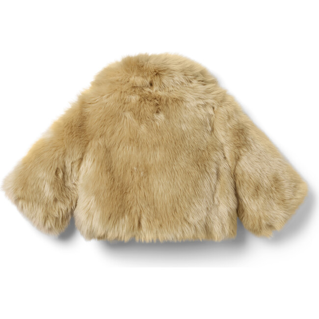 The Festive Faux Fur Round Collar Cropped Jacket, Natural - Coats - 2