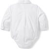 Baby Train Oxford Collared Long Sleeve Shirt Bodysuit, White - Onesies - 2