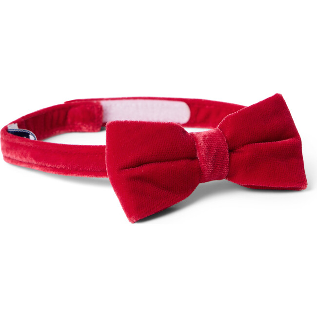 Velvet Touch-Close Strap Pre-Knotted Bow Tie, Red