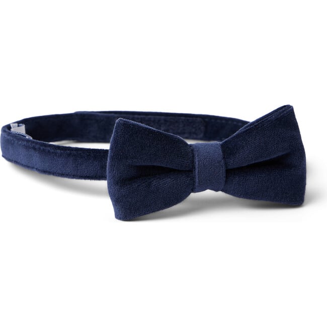 Velvet Touch-Close Strap Pre-Knotted Bow Tie, Dark Blue