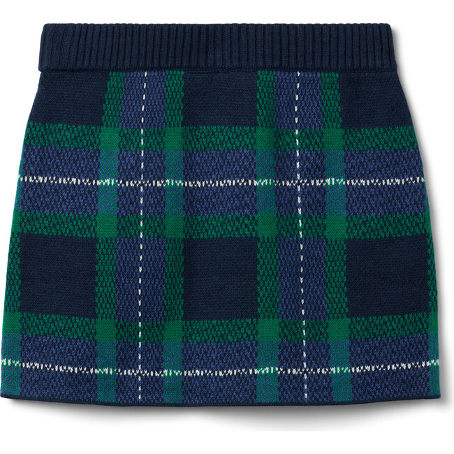 All-Over Tartan Faux Pocket Sweater Skirt, Green - Skirts - 2