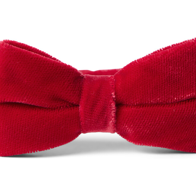 Velvet Touch-Close Strap Pre-Knotted Bow Tie, Red - Bowties & Ties - 2