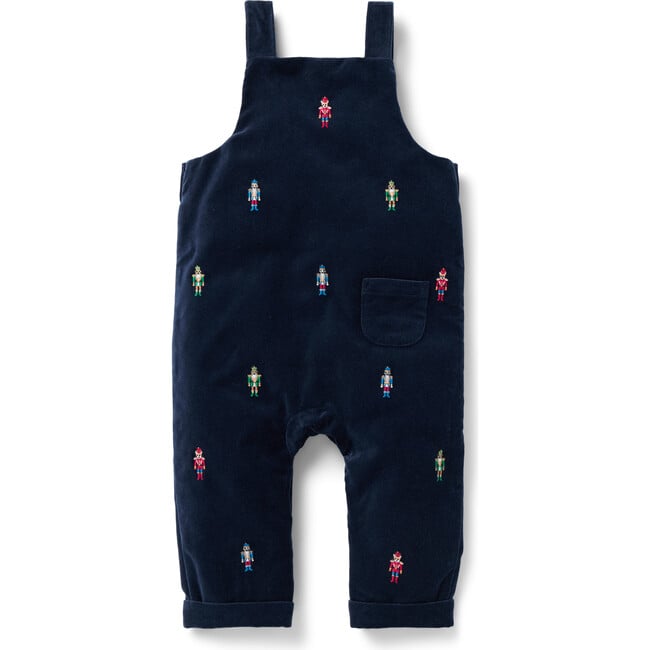 The Baby Embroidered Nutcracker Dog Overall, Navy & Multicolors - Overalls - 3