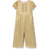 The Sparkle 3-Bow Front Short Puff Sleeve Wide Leg Jumpsuit, Natural - Jumpsuits - 1 - thumbnail