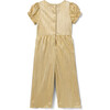 The Sparkle 3-Bow Front Short Puff Sleeve Wide Leg Jumpsuit, Natural - Jumpsuits - 2