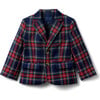 The Tartan Lapel Collar Blazer, Navy & Red - Blazers & Sport Coats - 1 - thumbnail