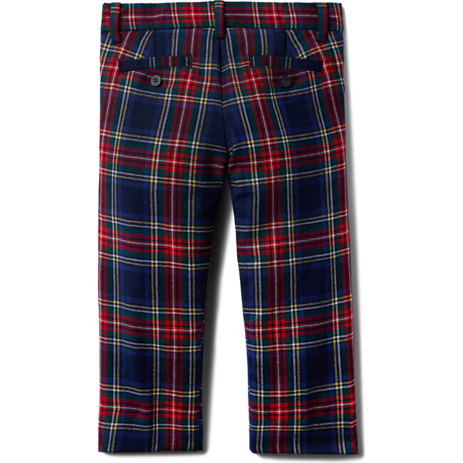 The Tartan Fully Lined Buttoned Waist Zip-Fly Pant, Red, Blue & Multicolors - Pants - 2