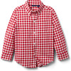 Houndstooth Brushed Twill Long Sleeve Shirt, Multicolors - Button Downs - 1 - thumbnail