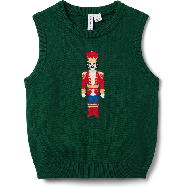 Nutcracker Dog Intarsia Knit Sweater Vest, Multicolors