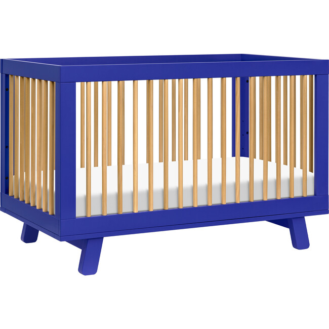 Hudson 3-In-1 Convertible Crib With Toddler Bed Conversion Kit, Cobalt & Honey