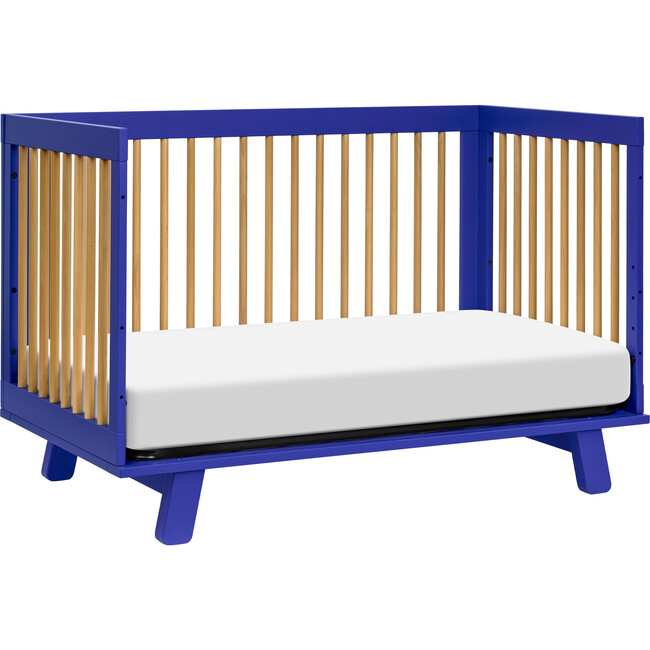 Hudson 3-In-1 Convertible Crib With Toddler Bed Conversion Kit, Cobalt & Honey - Cribs - 6