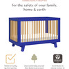 Hudson 3-In-1 Convertible Crib With Toddler Bed Conversion Kit, Cobalt & Honey - Cribs - 9