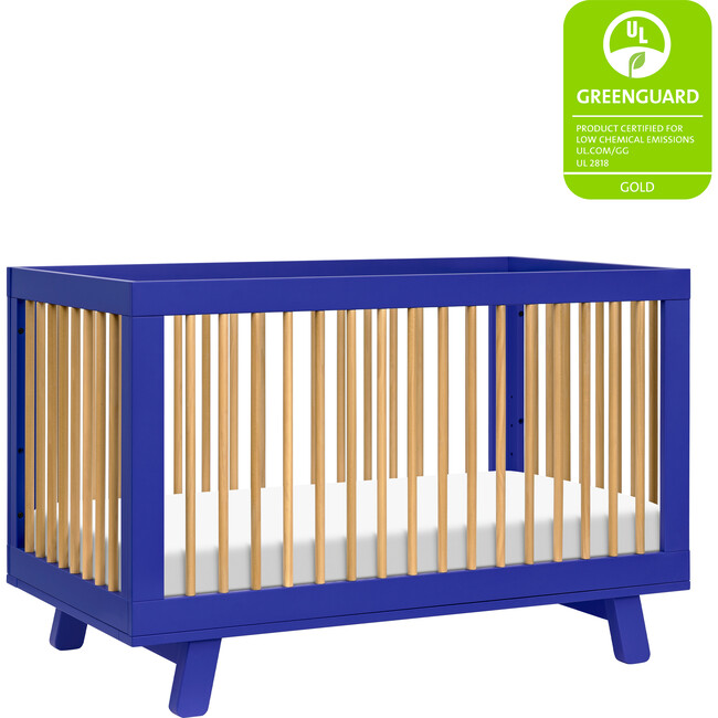 Hudson 3-In-1 Convertible Crib With Toddler Bed Conversion Kit, Cobalt & Honey - Cribs - 10