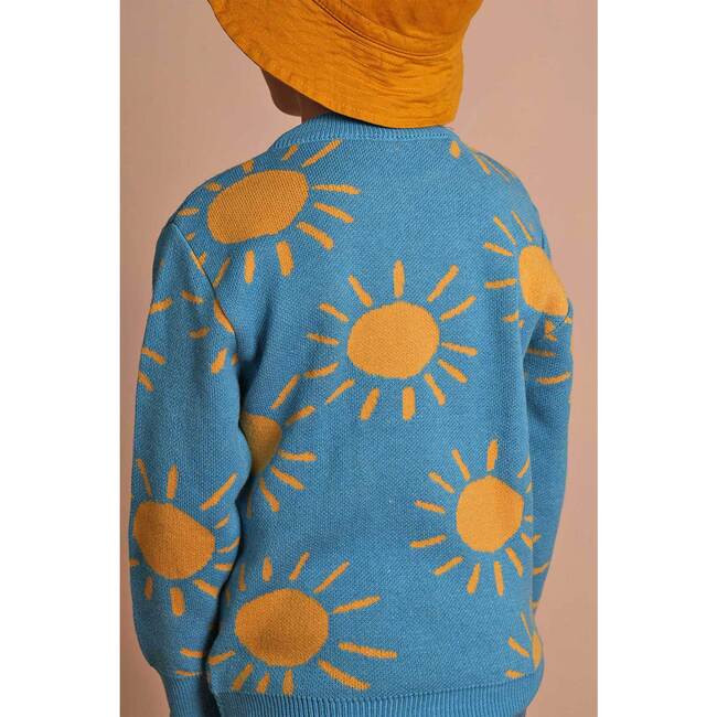 Sol Solecito Crew Neck Long Sleeve Knit Sweater, Blue - Sweaters - 2