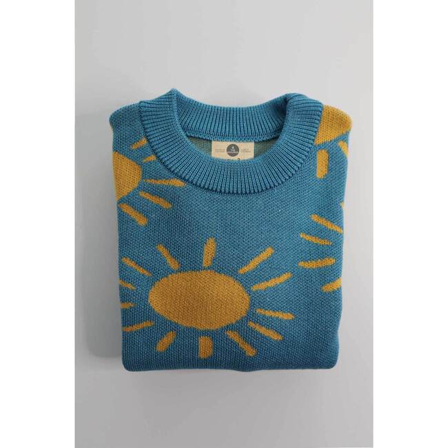 Sol Solecito Crew Neck Long Sleeve Knit Sweater, Blue - Sweaters - 3