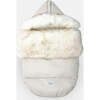 TundraPOD Plush Zipper Sleep Pod, White Fur & Beige Heather - Stroller Accessories - 1 - thumbnail