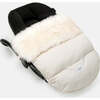 TundraPOD Plush Zipper Sleep Pod, White Fur & Beige Heather - Stroller Accessories - 4