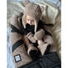 Teddy Hat & Mittens Set, Oatmeal - Mixed Accessories Set - 6