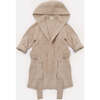 Fuzzy Waist Tie Hooded Robe, Pecan - Robes - 1 - thumbnail