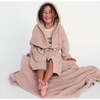 Fuzzy Waist Tie Hooded Robe, Pecan - Robes - 4