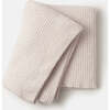 Fuzzy Cushy Ribbed Blanket, Ecru - Blankets - 1 - thumbnail