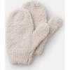 Fuzzy Ribbed Cuff Mittens, Ecru - Gloves - 3