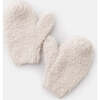 Fuzzy Ribbed Cuff Mittens, Ecru - Gloves - 4