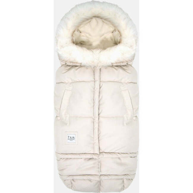 Evolution Tundra 212 Hook-N-Loop Zipper Blanket, White Fur & Beige Heather