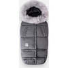 Evolution Tundra 212 Hook-N-Loop Zipper Blanket, Heather Grey Dark Faux Fur - Stroller Accessories - 1 - thumbnail