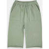 Baby My Boxy Cotton Rolled Edge Relaxed Fit Pants, Sage - Pants - 1 - thumbnail