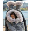 Evolution Tundra 212 Hook-N-Loop Zipper Blanket, Heather Grey Dark Faux Fur - Stroller Accessories - 2