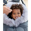 Evolution Tundra 212 Hook-N-Loop Zipper Blanket, Heather Grey Dark Faux Fur - Stroller Accessories - 3